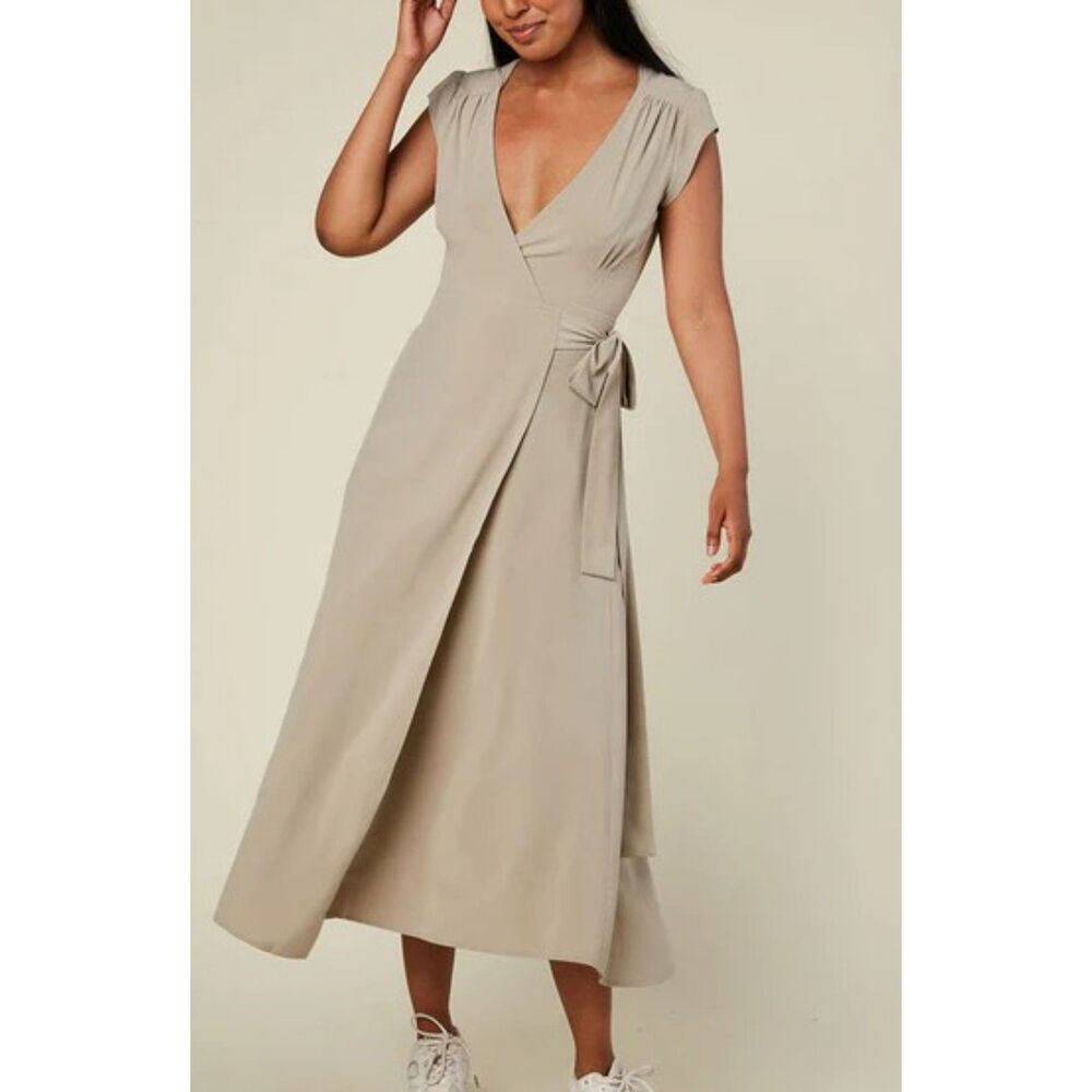 WAYRE Limited Edition: Roma Reversible Wrap Dress in "aluminum" Grey XS NWOT